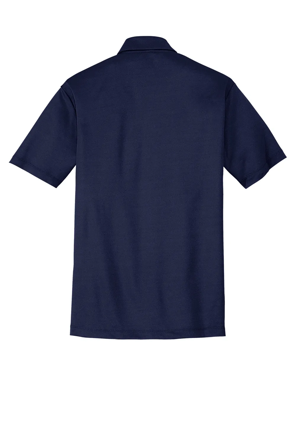 Port Authority Mens Silk Touch Performance Moisture Wicking Short Sleeve Polo Shirt w/ Pocket - Navy Blue