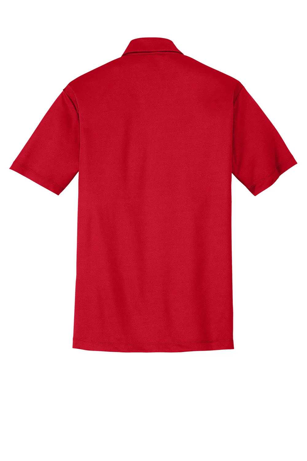 Port Authority Mens Silk Touch Performance Moisture Wicking Short Sleeve Polo Shirt w/ Pocket - Red