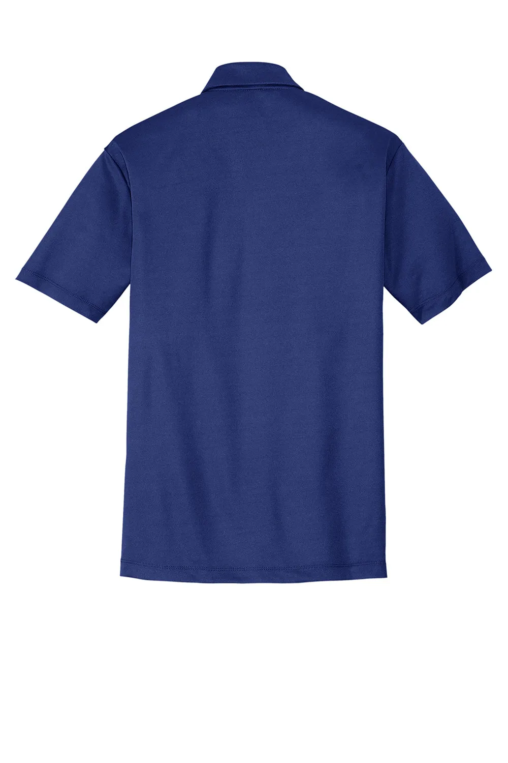 Port Authority Mens Silk Touch Performance Moisture Wicking Short Sleeve Polo Shirt w/ Pocket - Royal Blue