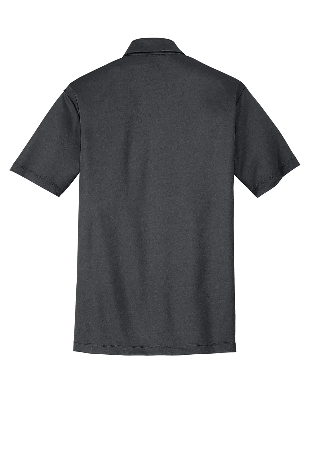 Port Authority Mens Silk Touch Performance Moisture Wicking Short Sleeve Polo Shirt w/ Pocket - Steel Grey