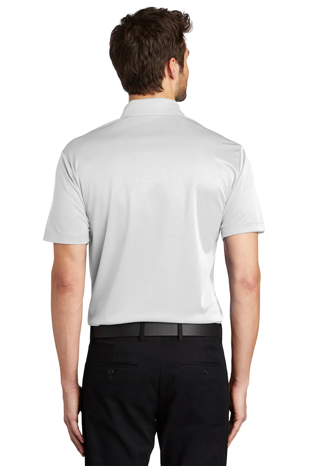 Port Authority Mens Silk Touch Performance Moisture Wicking Short Sleeve Polo Shirt - White