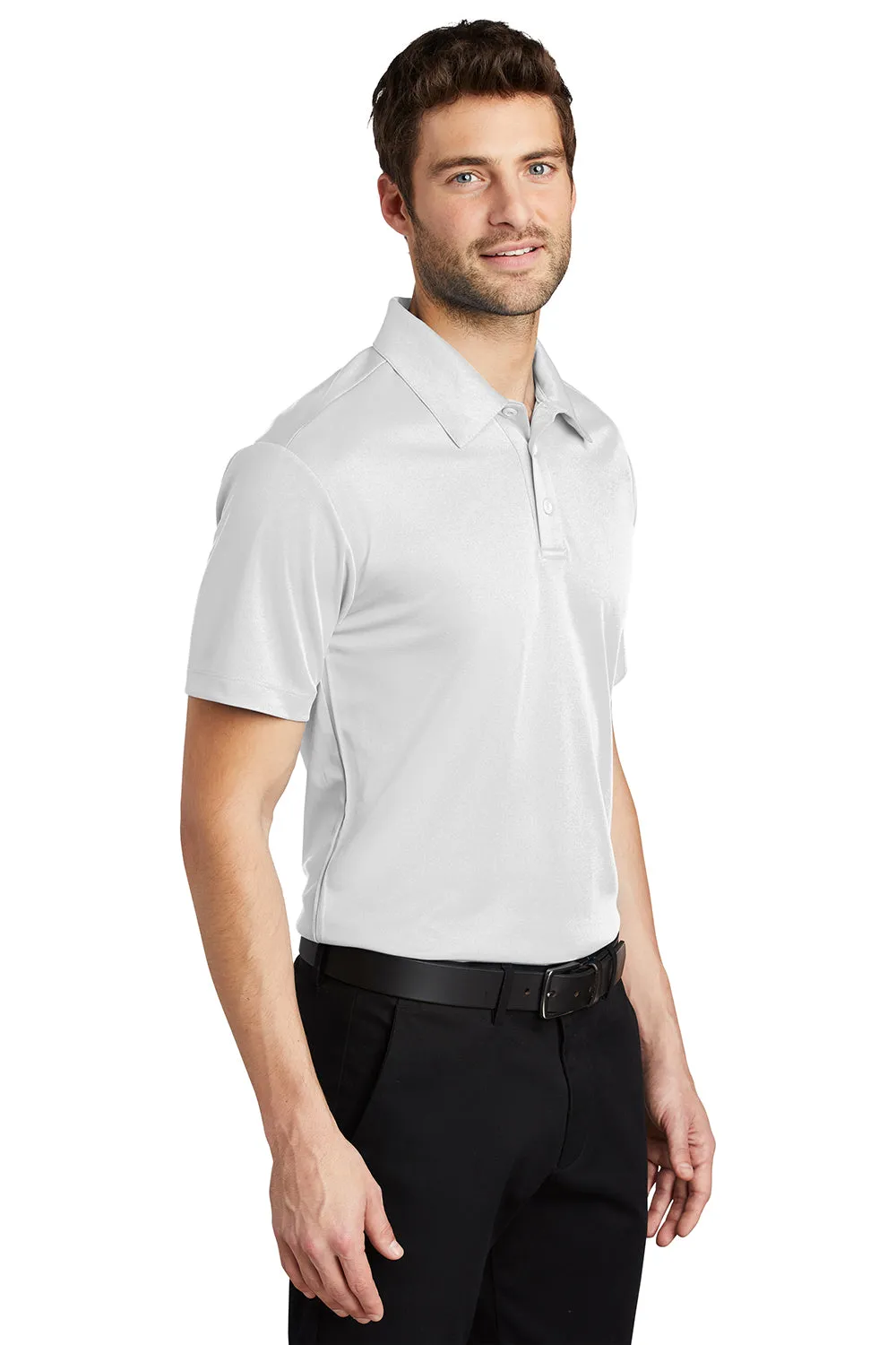 Port Authority Mens Silk Touch Performance Moisture Wicking Short Sleeve Polo Shirt - White