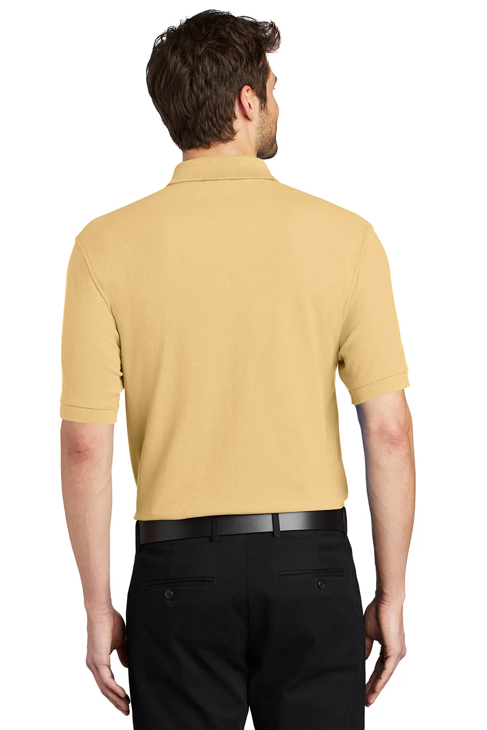 Port Authority Mens Silk Touch Wrinkle Resistant Short Sleeve Polo Shirt - Banana Yellow