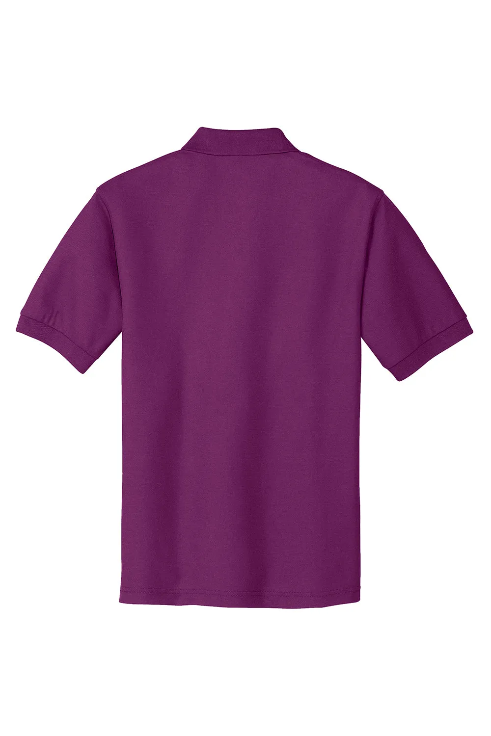 Port Authority Mens Silk Touch Wrinkle Resistant Short Sleeve Polo Shirt - Deep Berry Purple