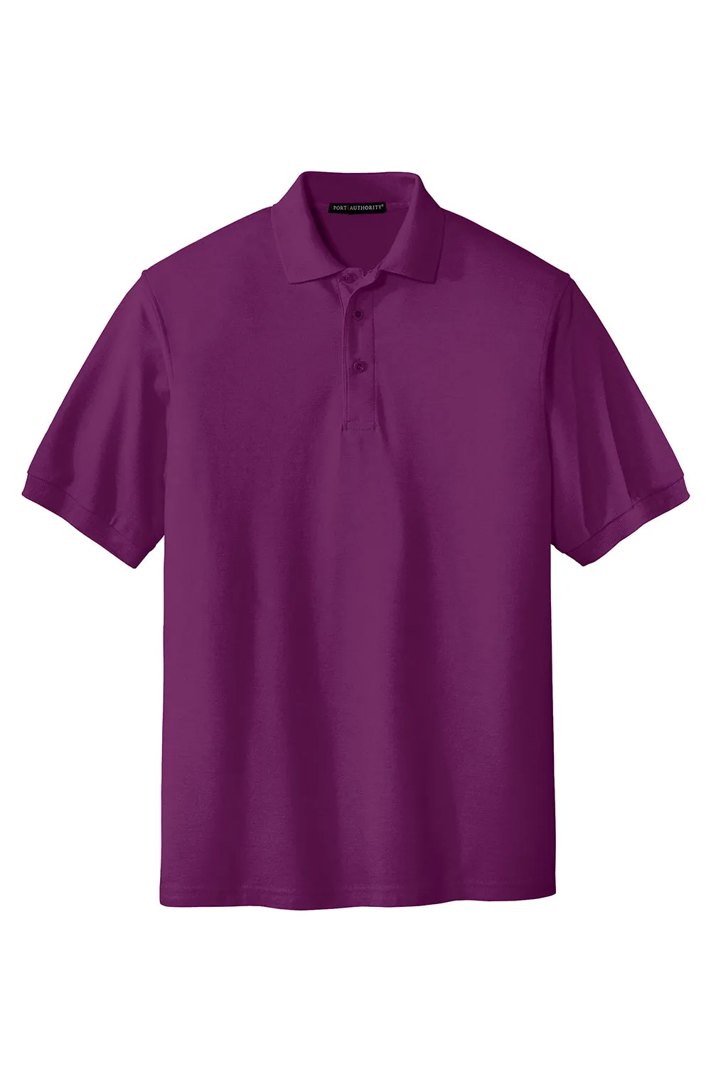 Port Authority Mens Silk Touch Wrinkle Resistant Short Sleeve Polo Shirt - Deep Berry Purple