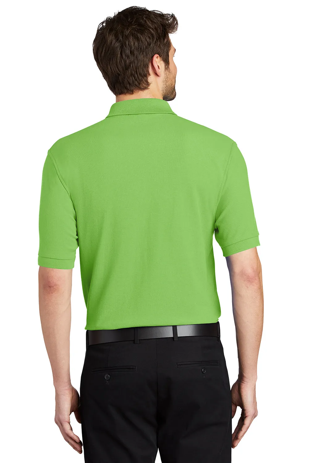 Port Authority Mens Silk Touch Wrinkle Resistant Short Sleeve Polo Shirt - Lime Green