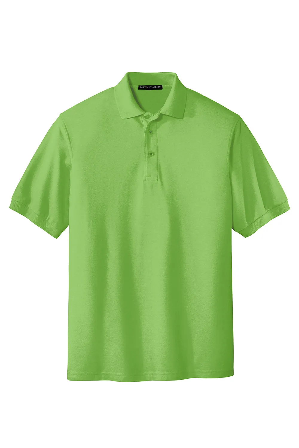 Port Authority Mens Silk Touch Wrinkle Resistant Short Sleeve Polo Shirt - Lime Green