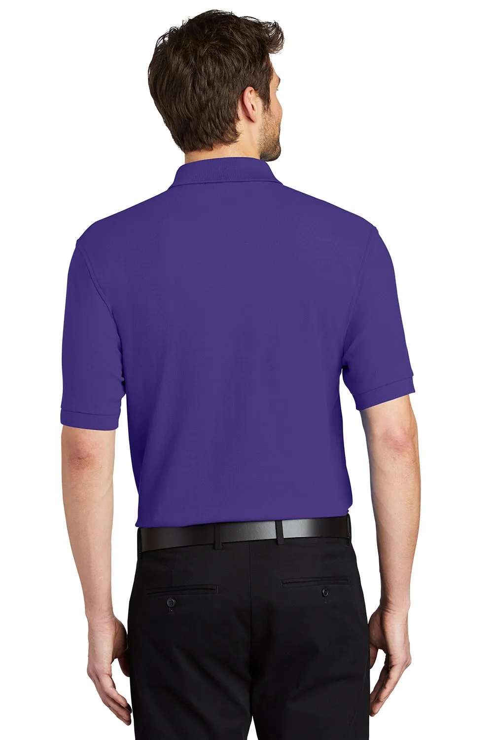 Port Authority Mens Silk Touch Wrinkle Resistant Short Sleeve Polo Shirt - Purple