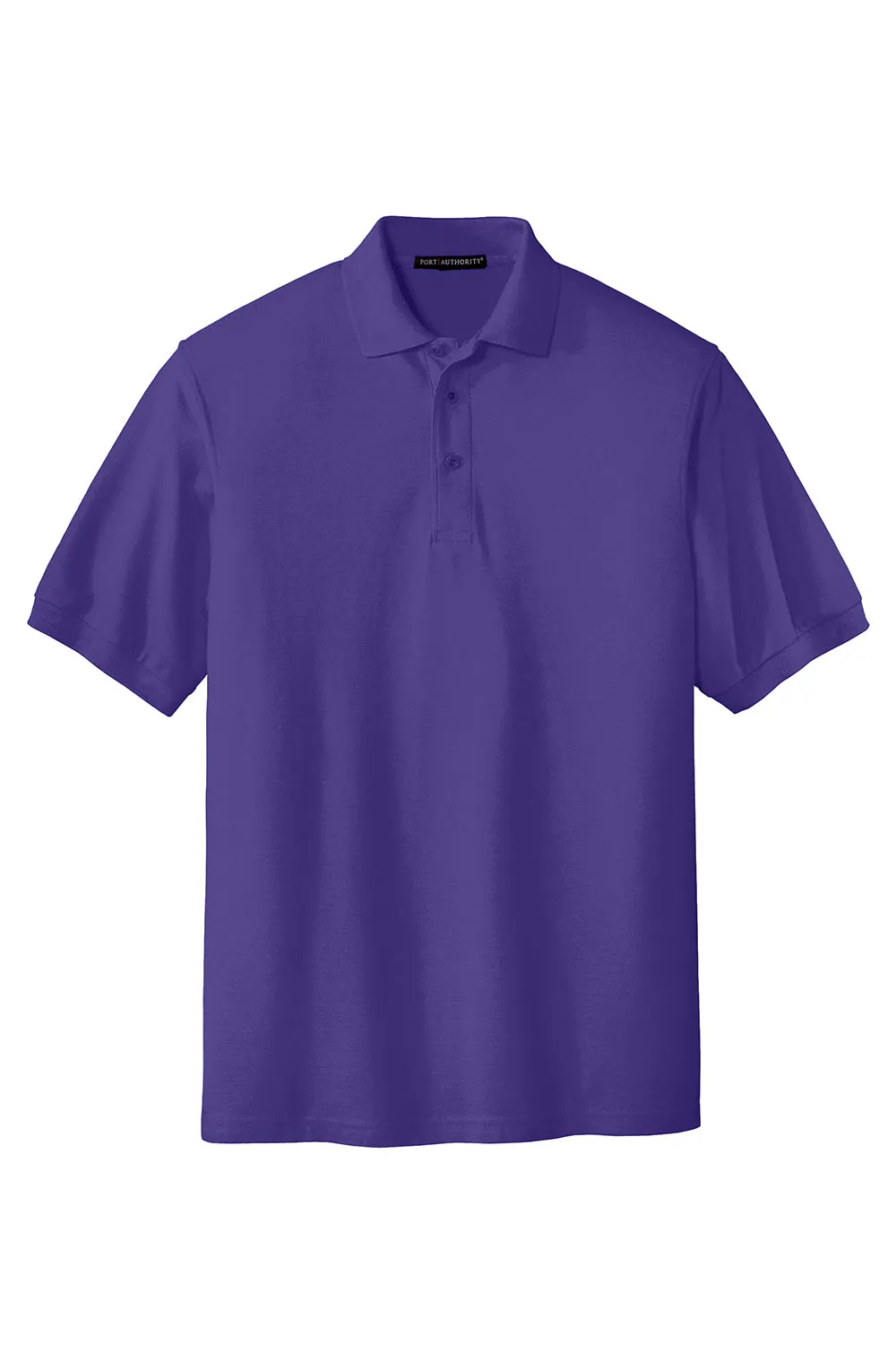 Port Authority Mens Silk Touch Wrinkle Resistant Short Sleeve Polo Shirt - Purple