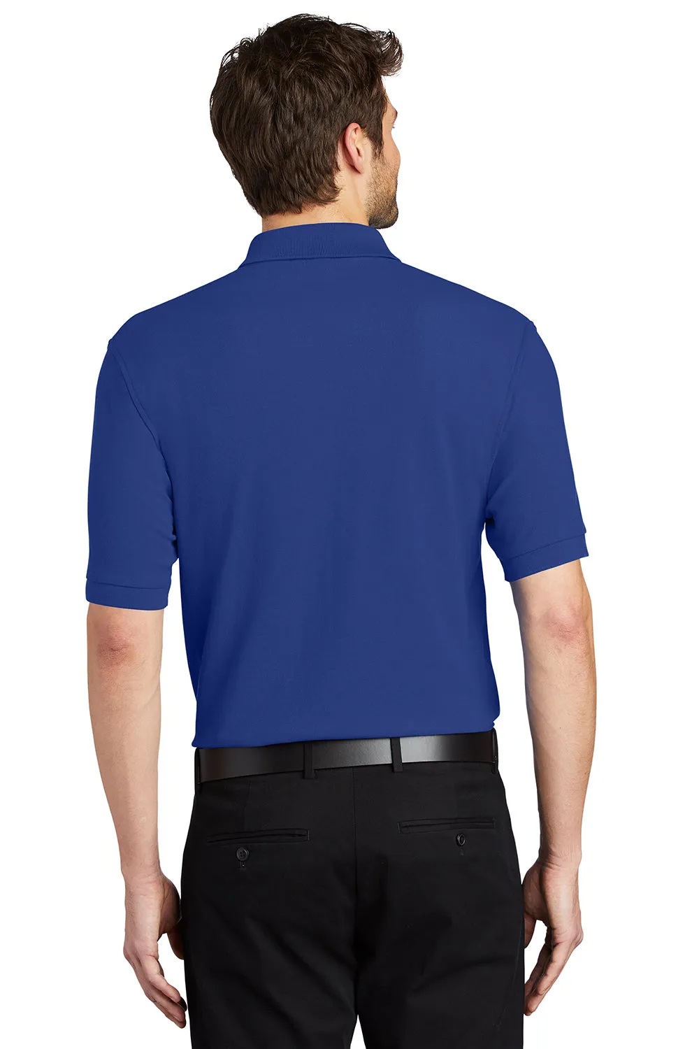 Port Authority Mens Silk Touch Wrinkle Resistant Short Sleeve Polo Shirt - Royal Blue