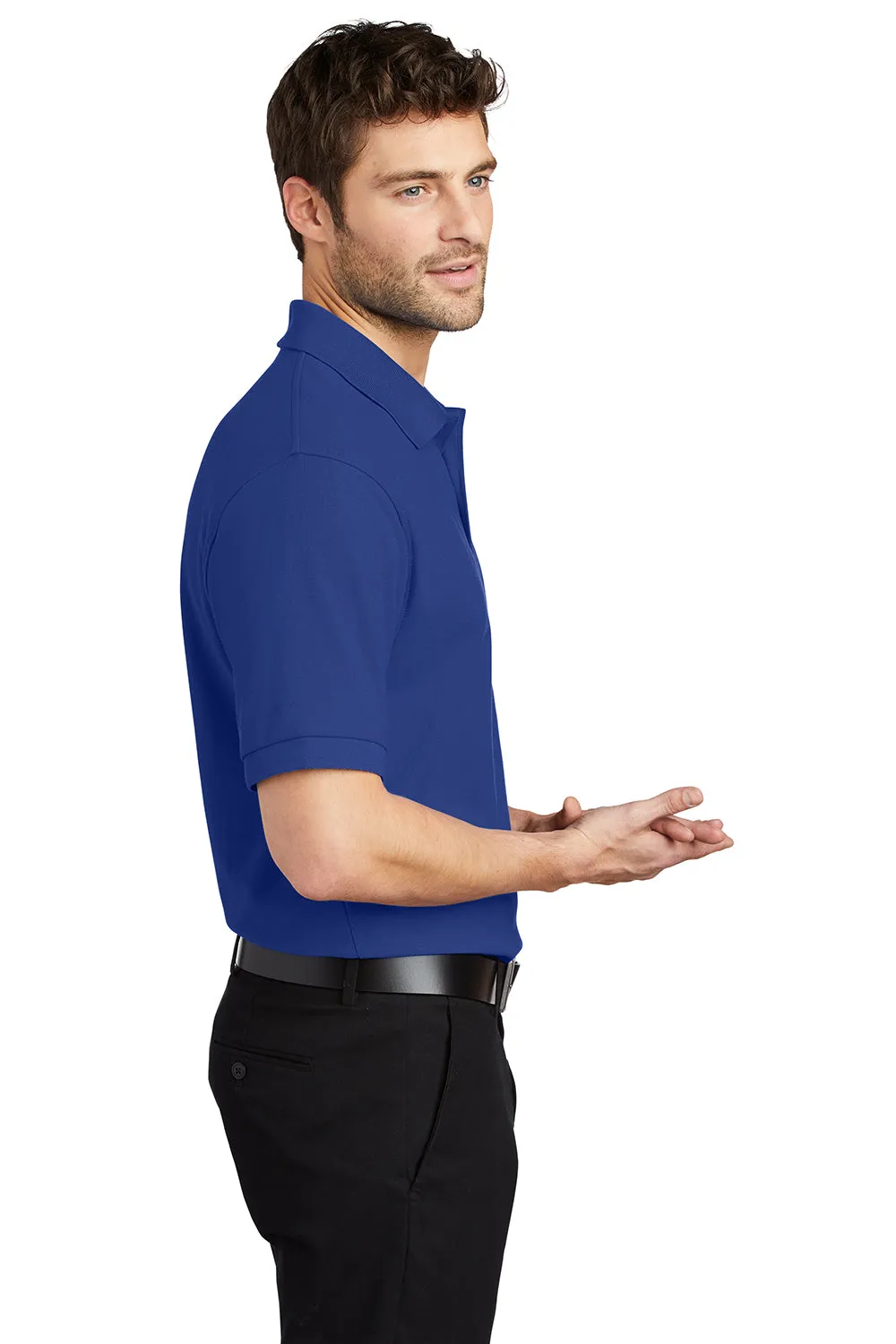 Port Authority Mens Silk Touch Wrinkle Resistant Short Sleeve Polo Shirt - Royal Blue