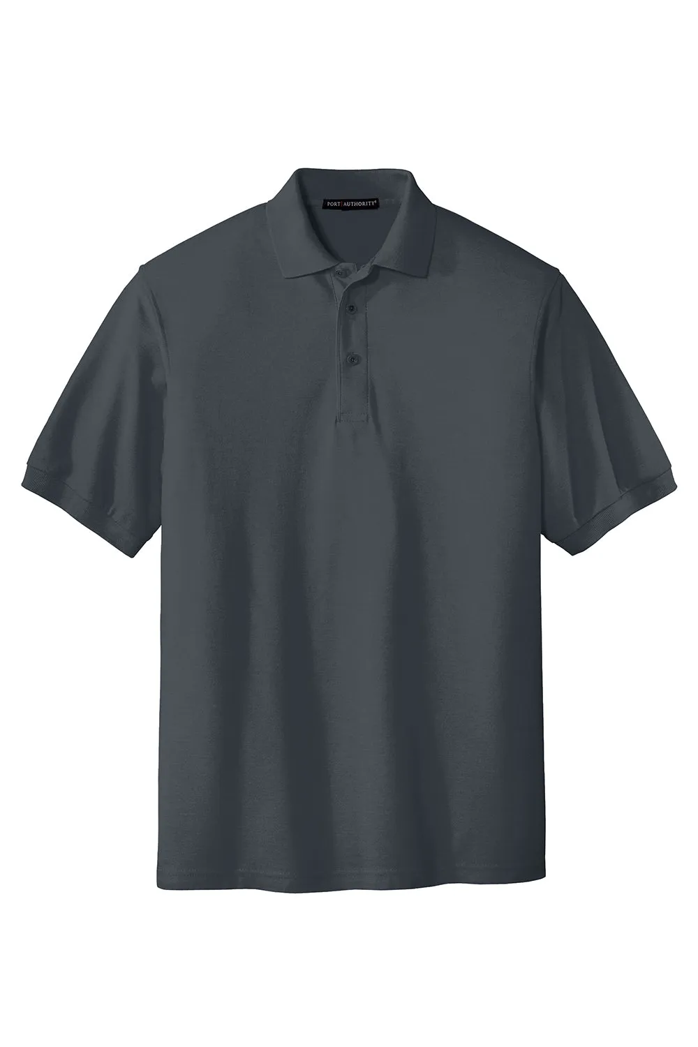 Port Authority Mens Silk Touch Wrinkle Resistant Short Sleeve Polo Shirt - Steel Grey