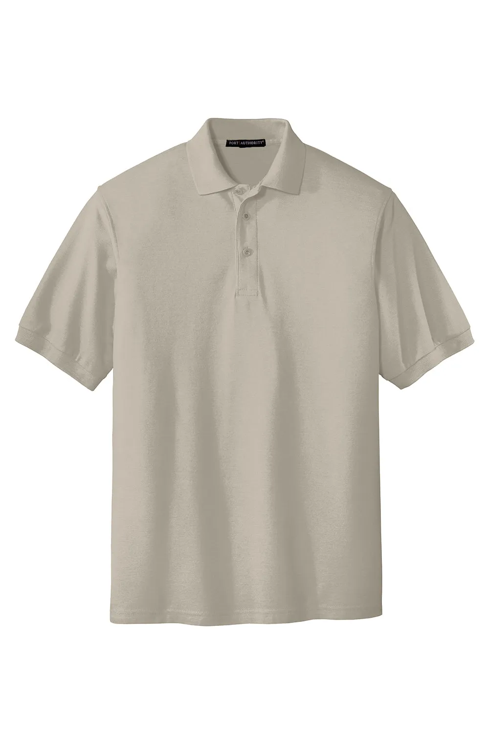 Port Authority Mens Silk Touch Wrinkle Resistant Short Sleeve Polo Shirt - Stone