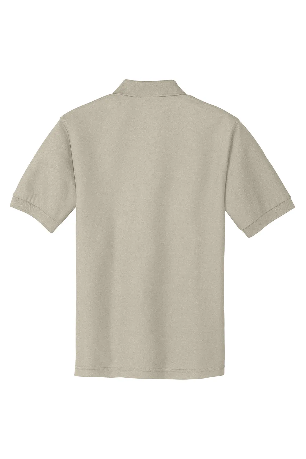 Port Authority Mens Silk Touch Wrinkle Resistant Short Sleeve Polo Shirt - Stone