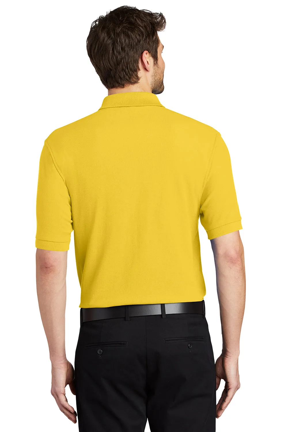 Port Authority Mens Silk Touch Wrinkle Resistant Short Sleeve Polo Shirt - Sunflower Yellow