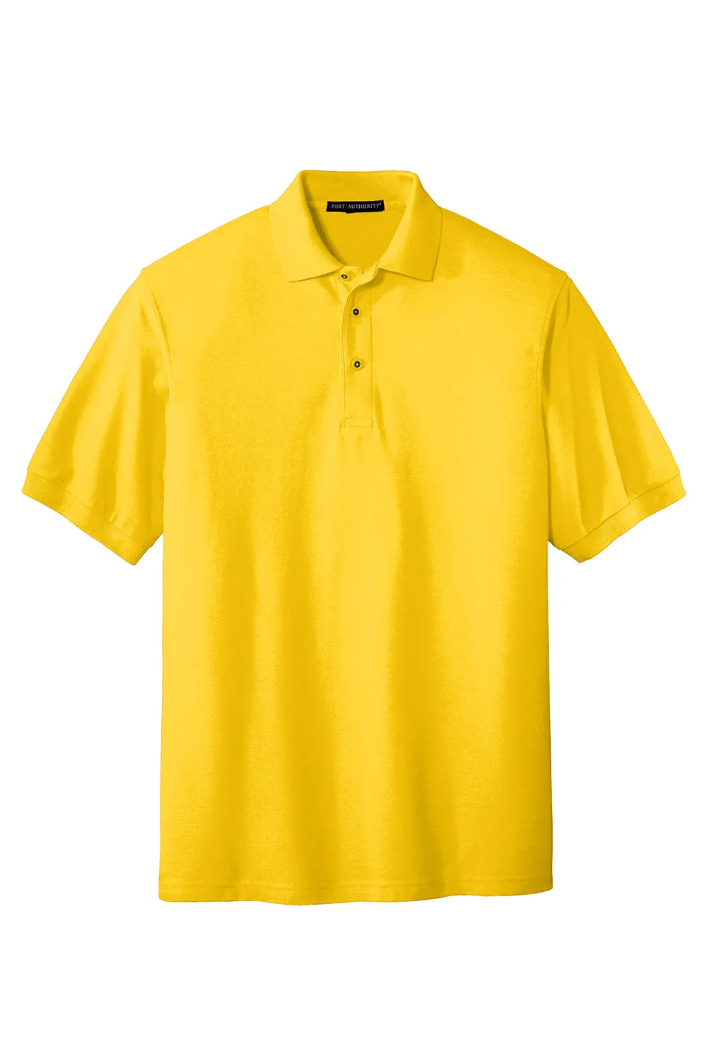Port Authority Mens Silk Touch Wrinkle Resistant Short Sleeve Polo Shirt - Sunflower Yellow