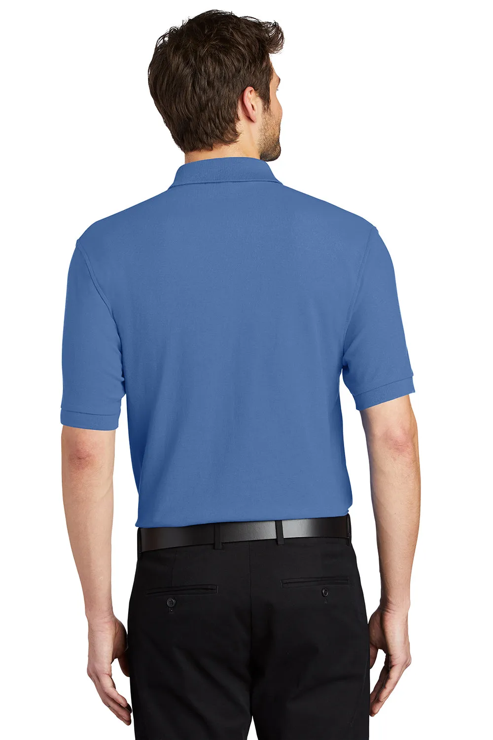 Port Authority Mens Silk Touch Wrinkle Resistant Short Sleeve Polo Shirt - Ultramarine Blue