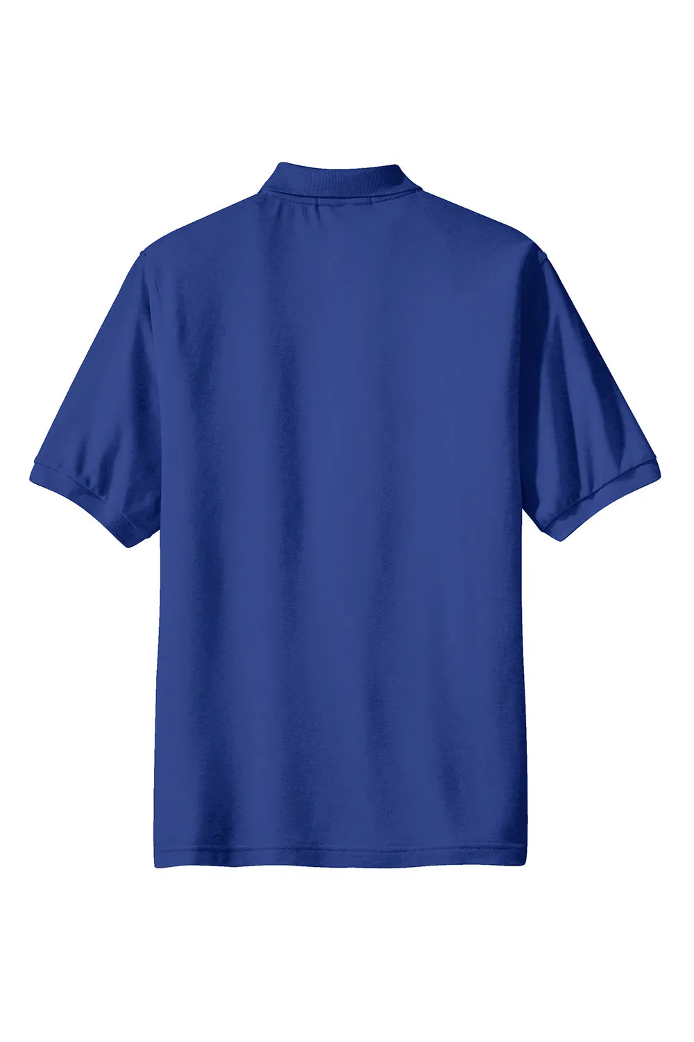 Port Authority Mens Silk Touch Wrinkle Resistant Short Sleeve Polo Shirt w/ Pocket - Royal Blue