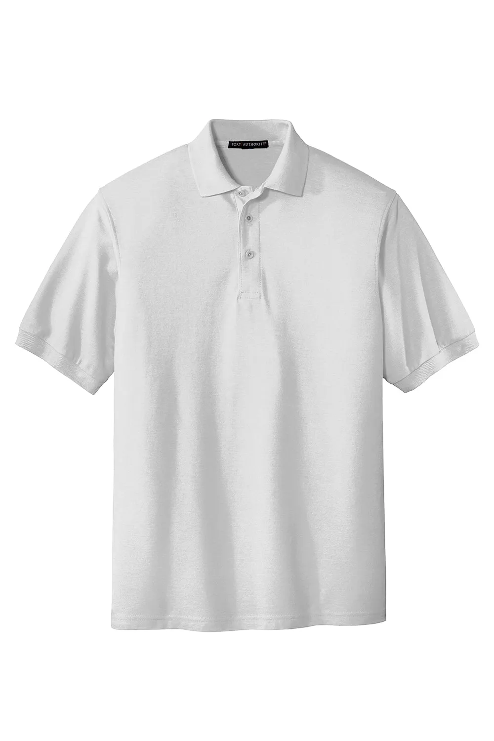 Port Authority Mens Silk Touch Wrinkle Resistant Short Sleeve Polo Shirt - White