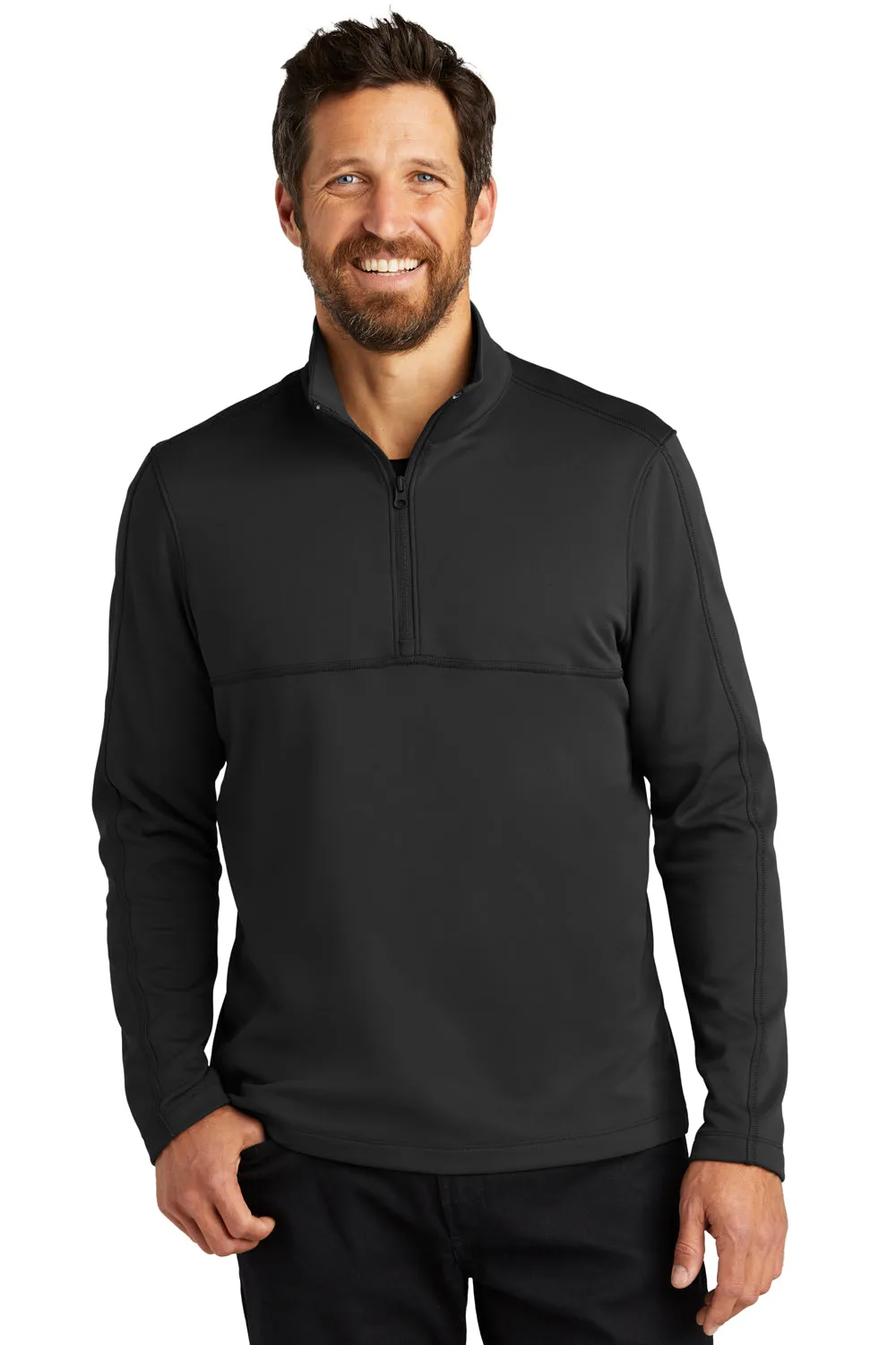 Port Authority Mens Smooth Fleece 1/4 Zip Jacket - Deep Black