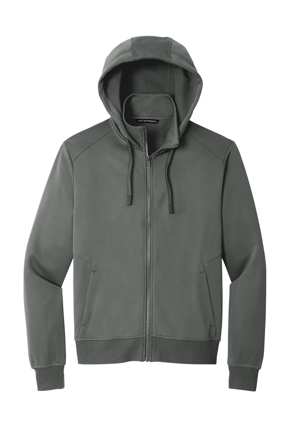 Port Authority Mens Smooth Fleece Full Zip Hooded Jacket - Graphite Grey