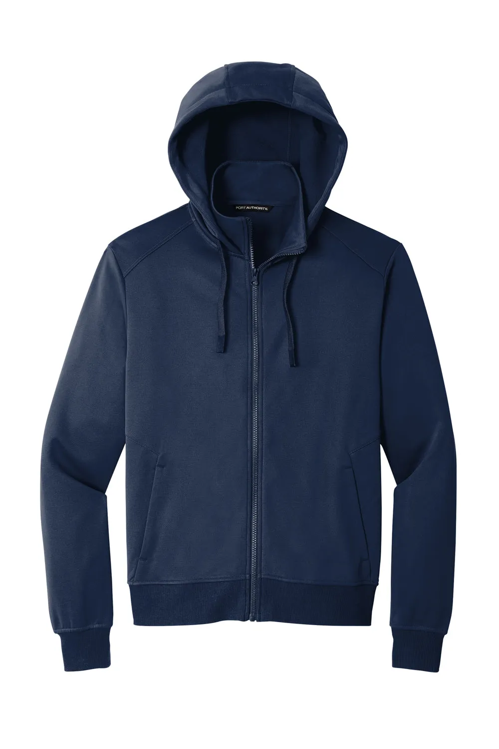Port Authority Mens Smooth Fleece Full Zip Hooded Jacket - River Navy Blue