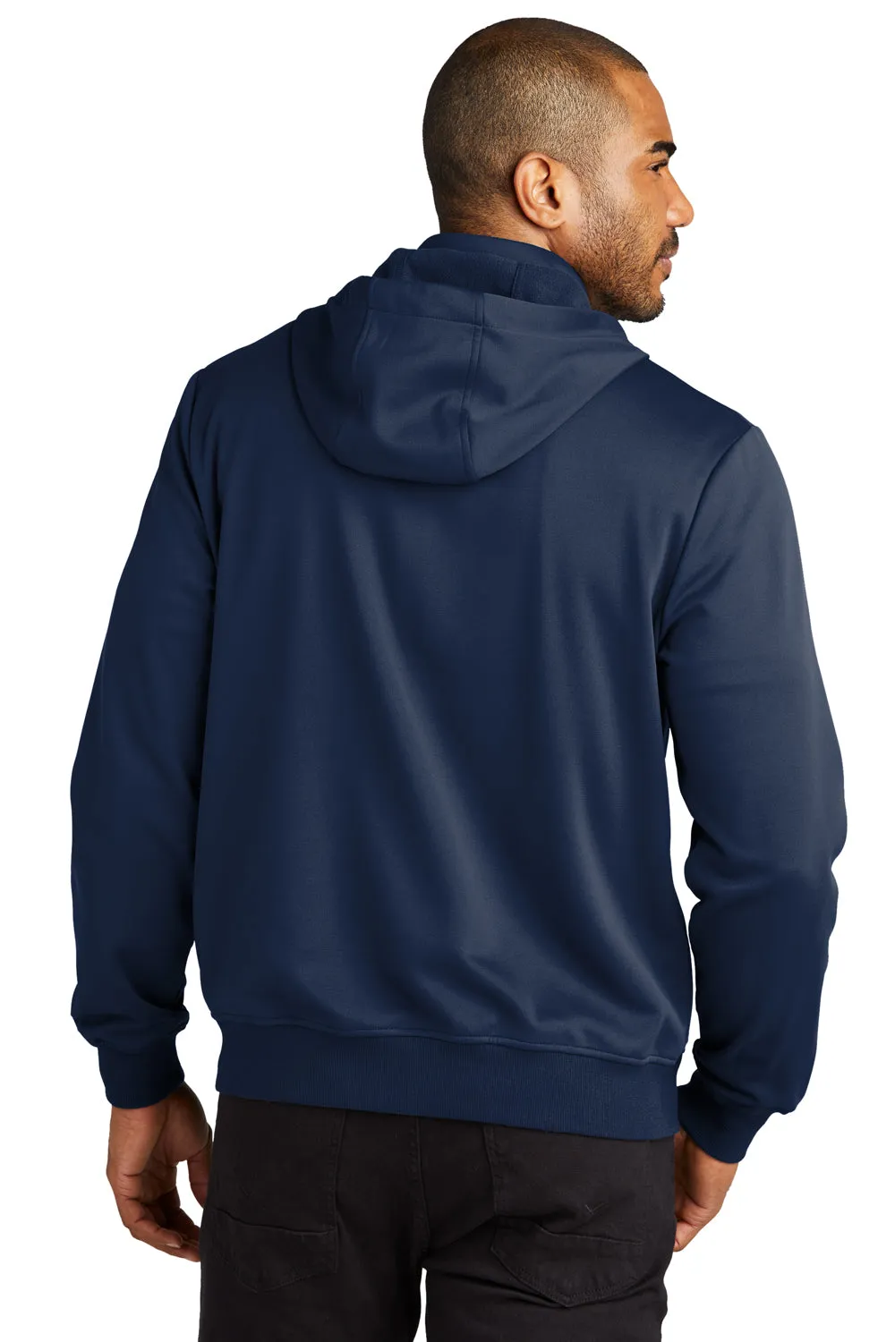 Port Authority Mens Smooth Fleece Full Zip Hooded Jacket - River Navy Blue