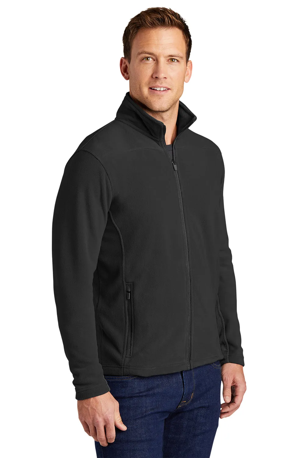 Port Authority Mens Summit Full Zip Fleece Jacket - Black