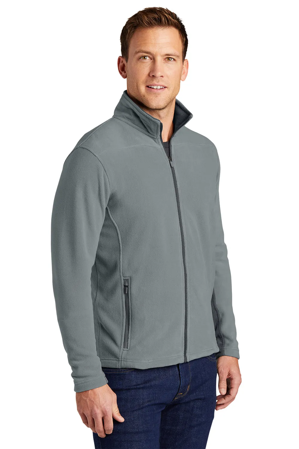 Port Authority Mens Summit Full Zip Fleece Jacket - Frost Grey/Magnet Grey