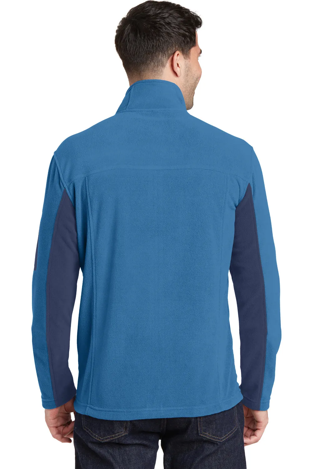 Port Authority Mens Summit Full Zip Fleece Jacket - Regal Blue/Dress Navy Blue - Closeout