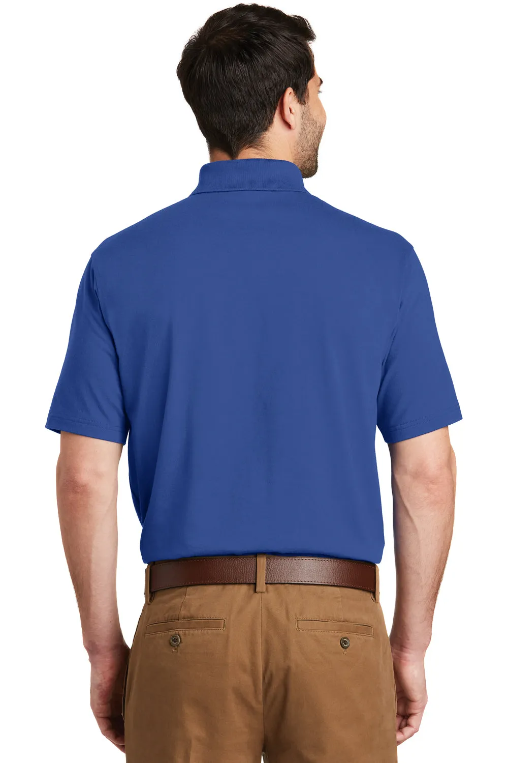 Port Authority Mens SuperPro Moisture Wicking Short Sleeve Polo Shirt - True Blue - Closeout