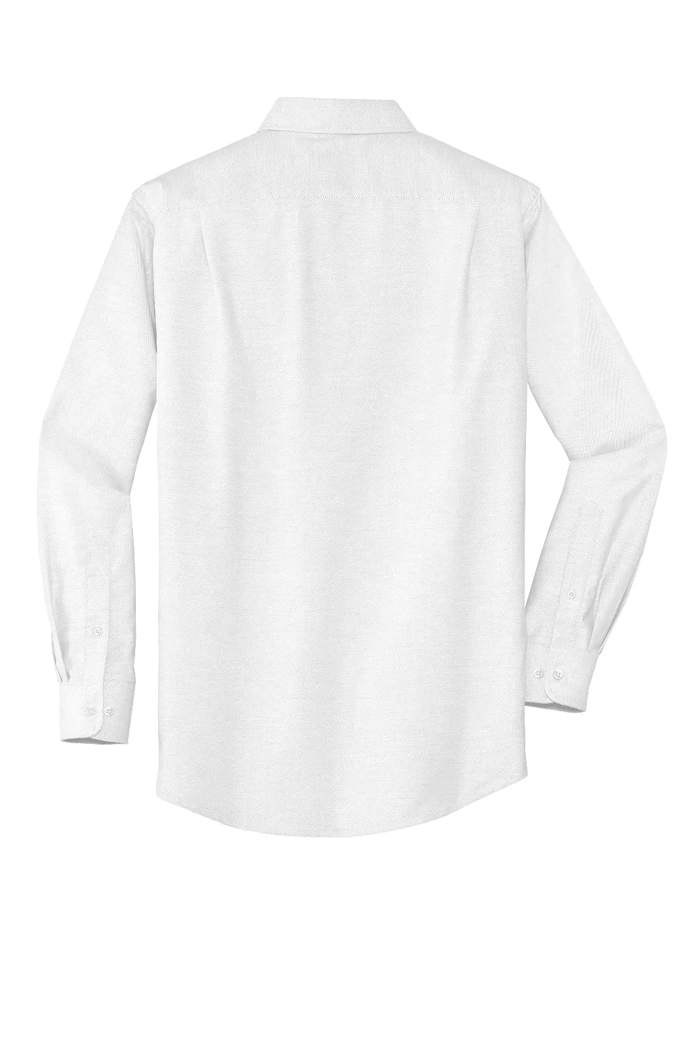 Port Authority Mens SuperPro Oxford Wrinkle Resistant Long Sleeve Button Down Shirt w/ Pocket - White