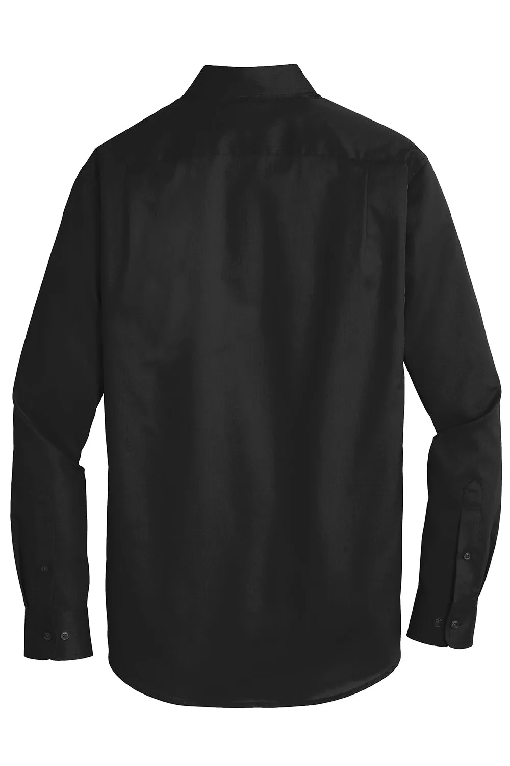 Port Authority Mens SuperPro Wrinkle Resistant Long Sleeve Button Down Shirt w/ Pocket - Black