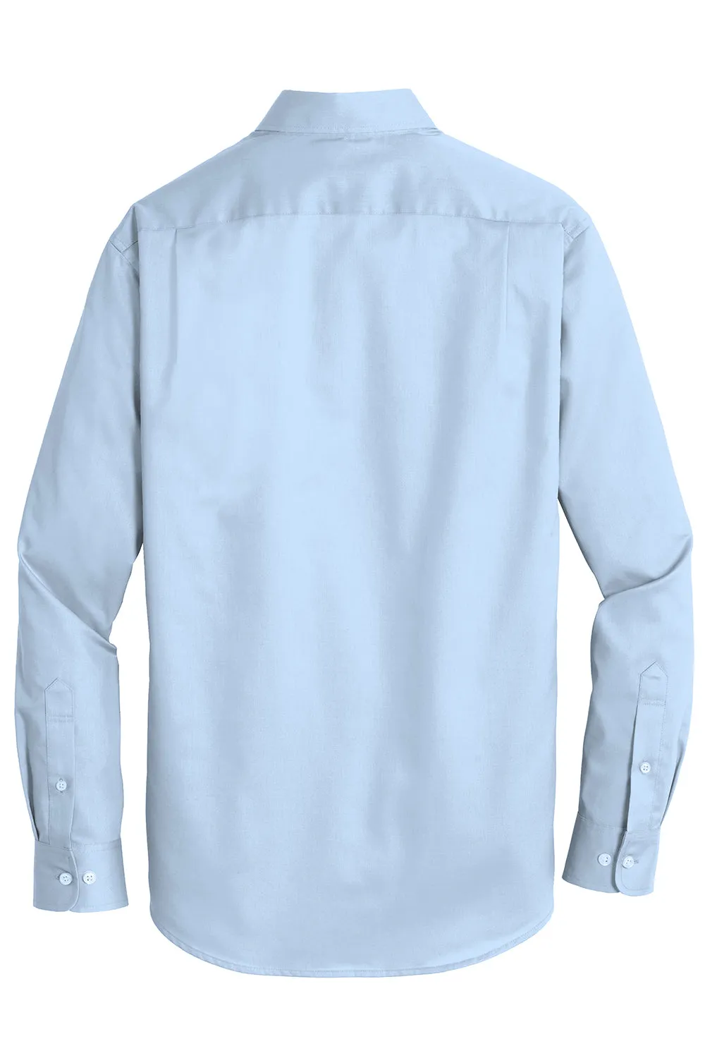 Port Authority Mens SuperPro Wrinkle Resistant Long Sleeve Button Down Shirt w/ Pocket - Cloud Blue - Closeout