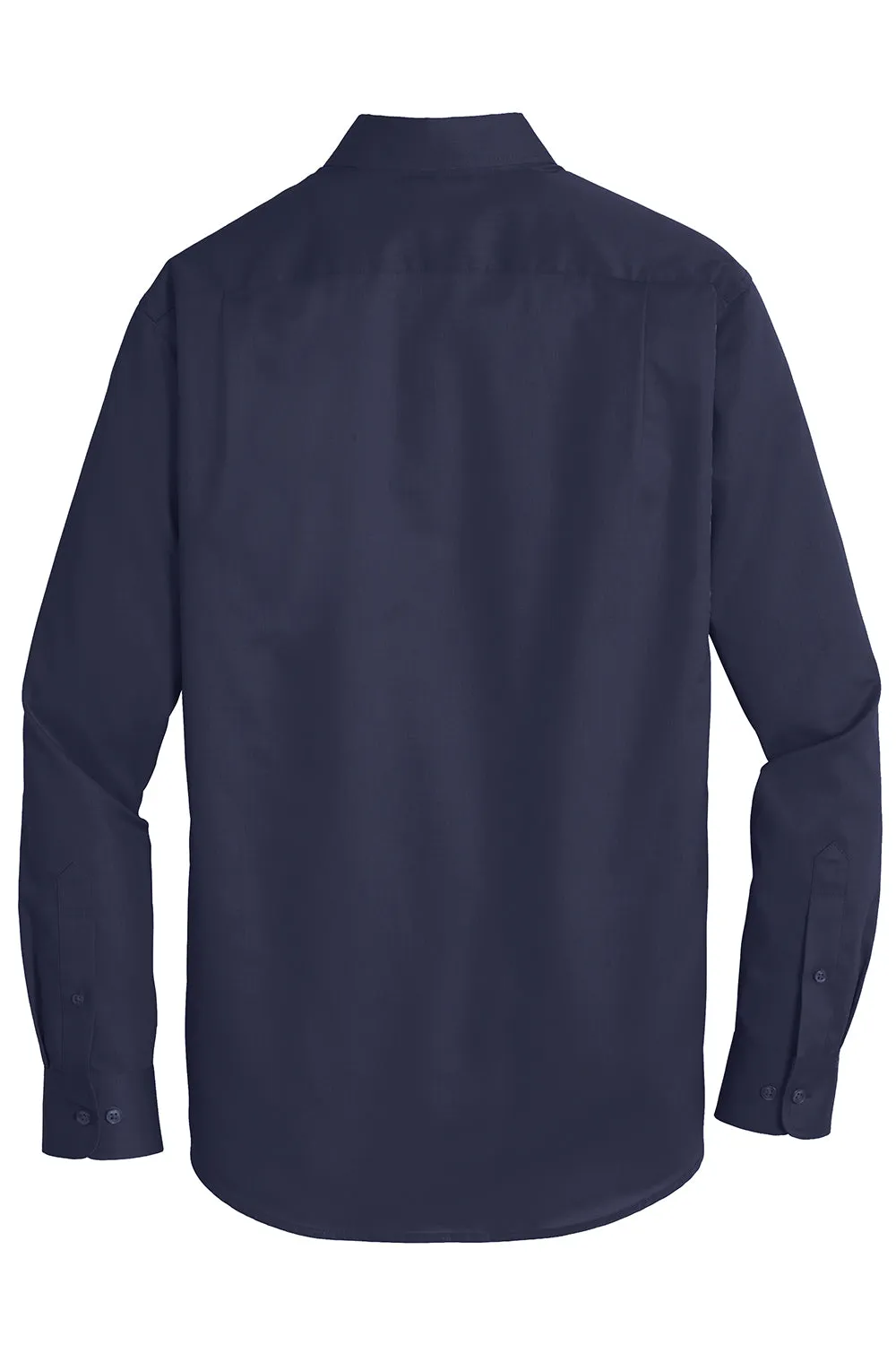 Port Authority Mens SuperPro Wrinkle Resistant Long Sleeve Button Down Shirt w/ Pocket - True Navy Blue