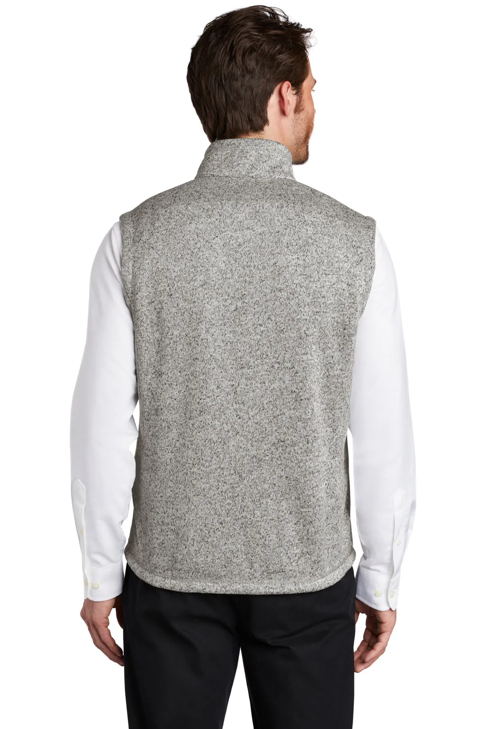 Port Authority Mens Sweater Fleece Full Zip Vest - Heather Grey