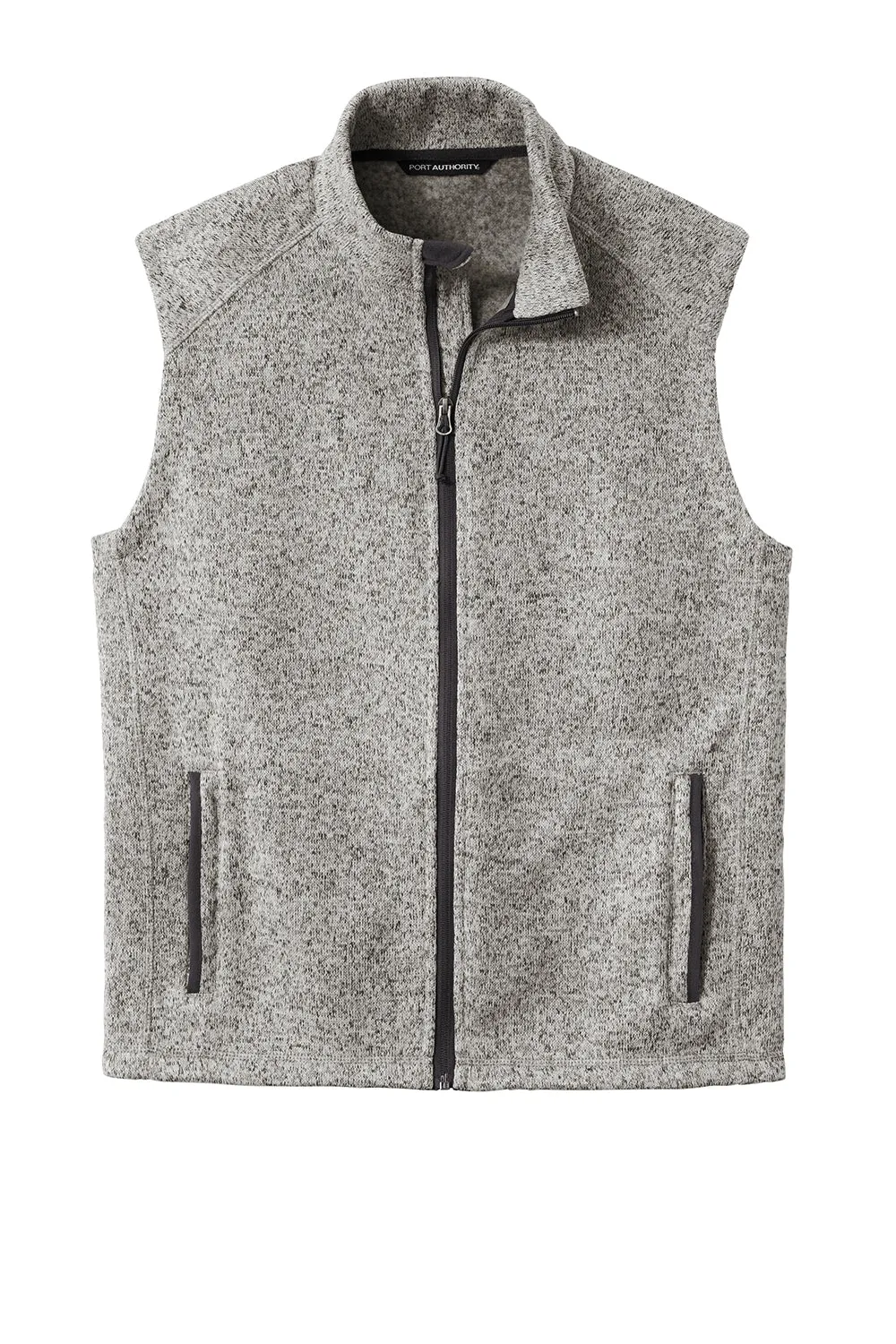 Port Authority Mens Sweater Fleece Full Zip Vest - Heather Grey