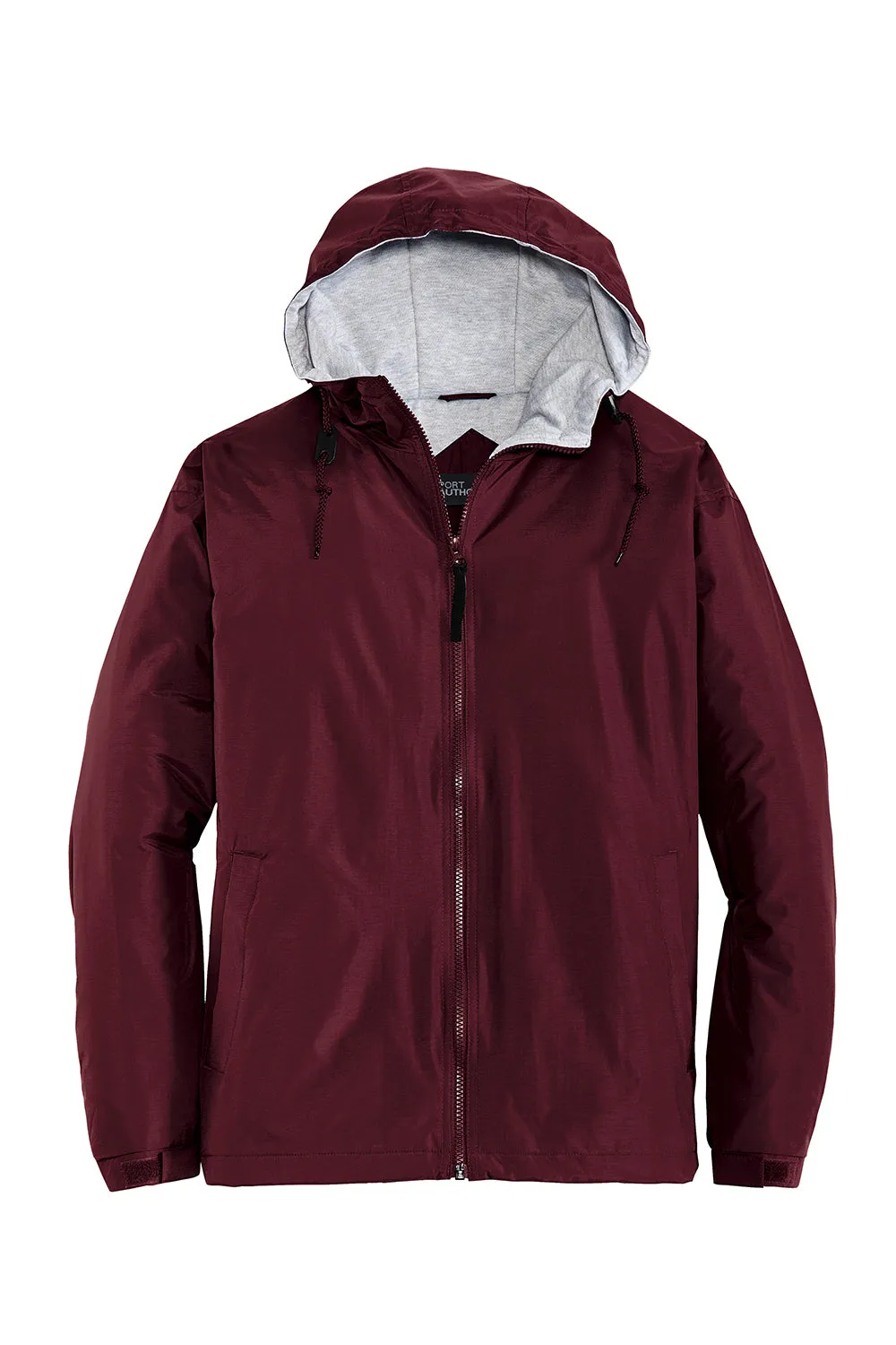 Port Authority Mens Team Wind & Water Resistant Full Zip Hooded Jacket - Maroon