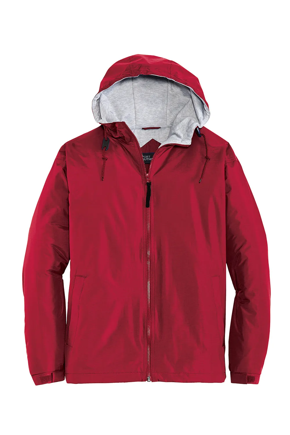 Port Authority Mens Team Wind & Water Resistant Full Zip Hooded Jacket - Red