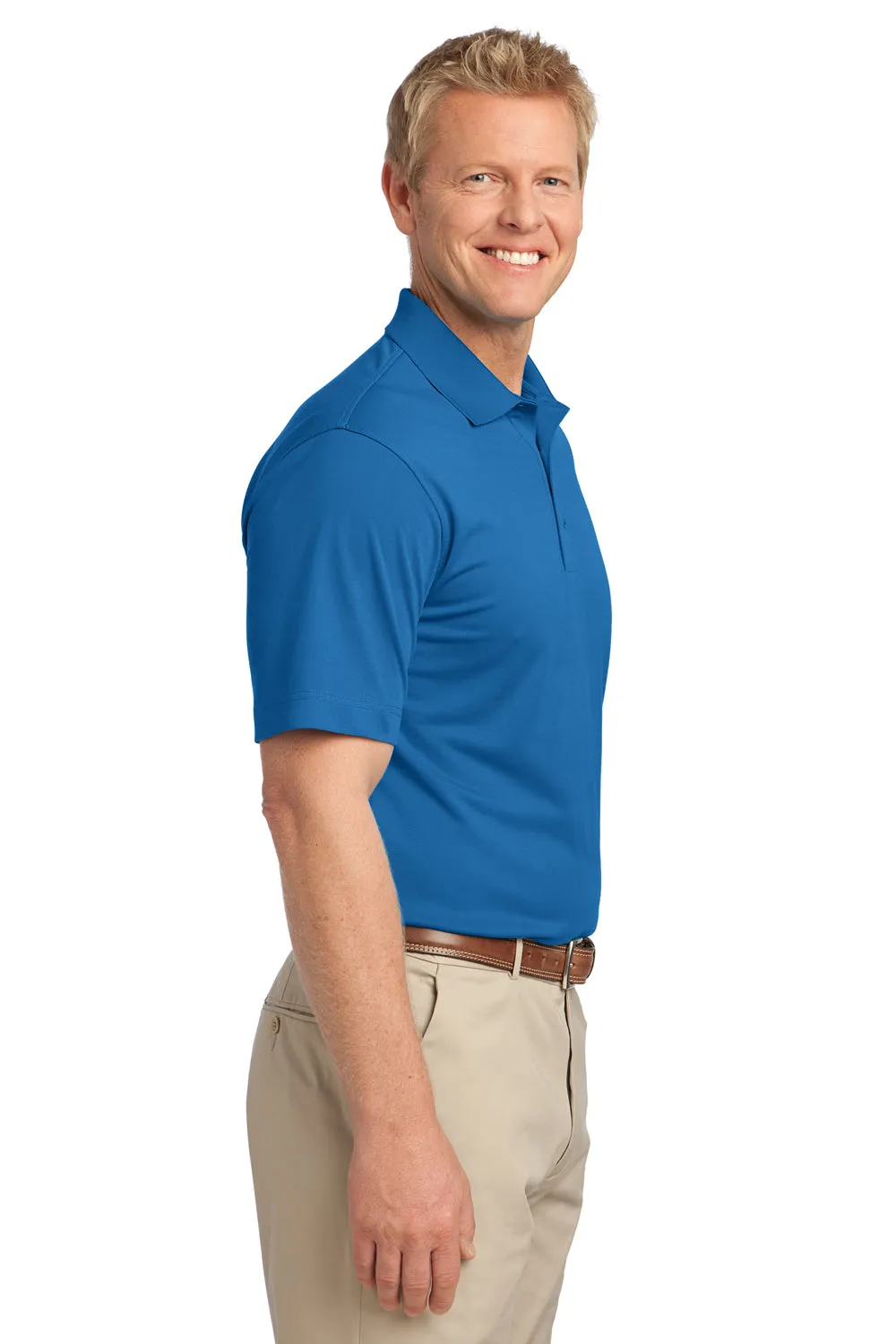 Port Authority Mens Tech Moisture Wicking Short Sleeve Polo Shirt - Vivid Blue - Closeout