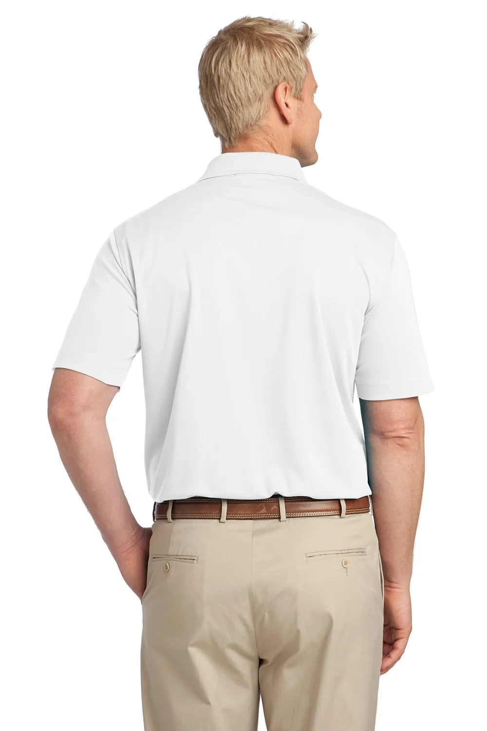 Port Authority Mens Tech Moisture Wicking Short Sleeve Polo Shirt - White - Closeout