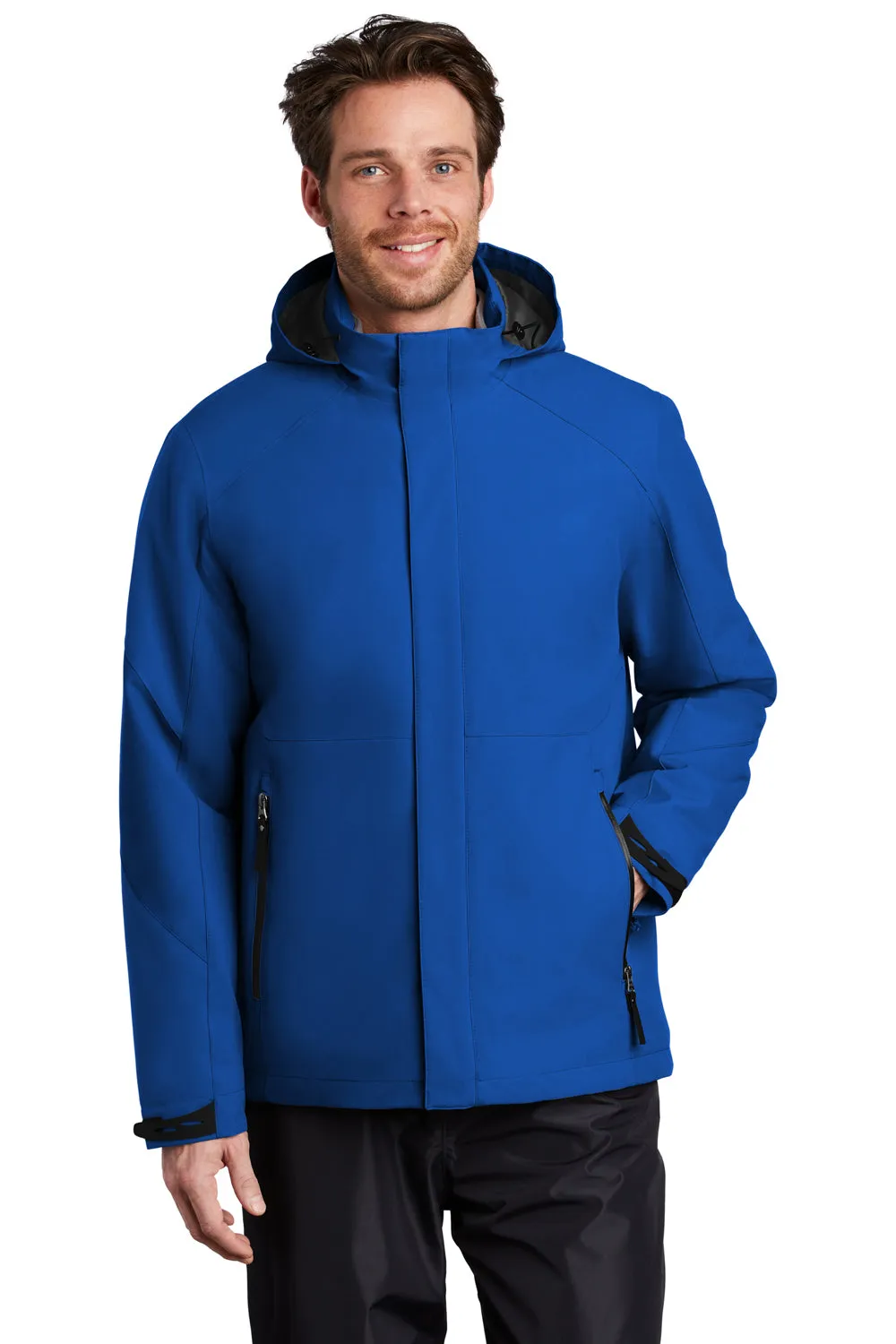 Port Authority Mens Tech Windproof & Waterproof Full Zip Hooded Jacket - Cobalt Blue