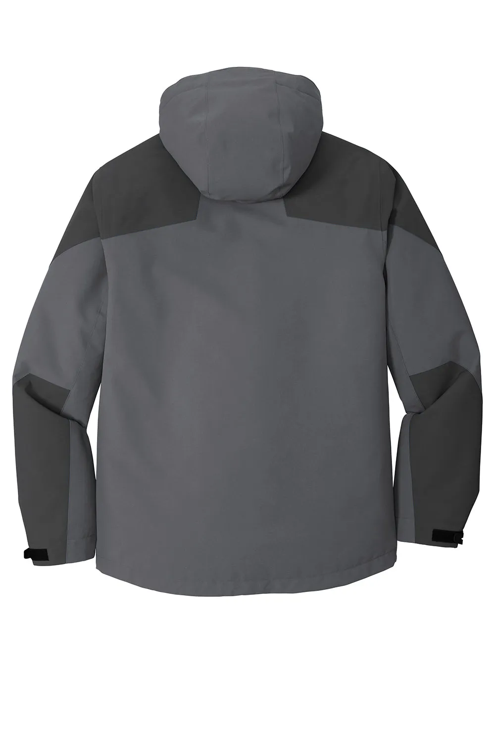 Port Authority Mens Tech Windproof & Waterproof Full Zip Hooded Jacket - Shadow Grey/Storm Grey