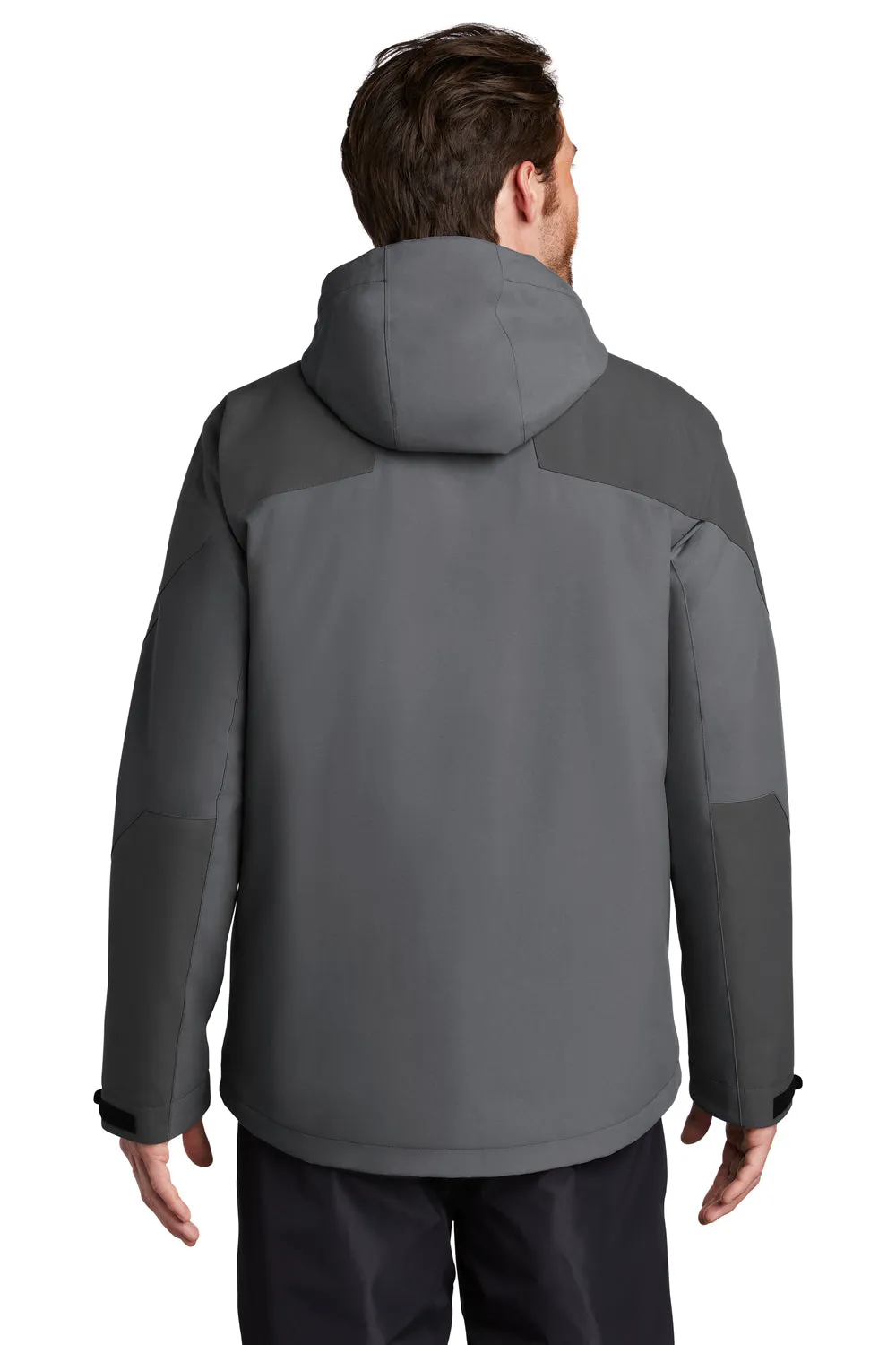 Port Authority Mens Tech Windproof & Waterproof Full Zip Hooded Jacket - Shadow Grey/Storm Grey