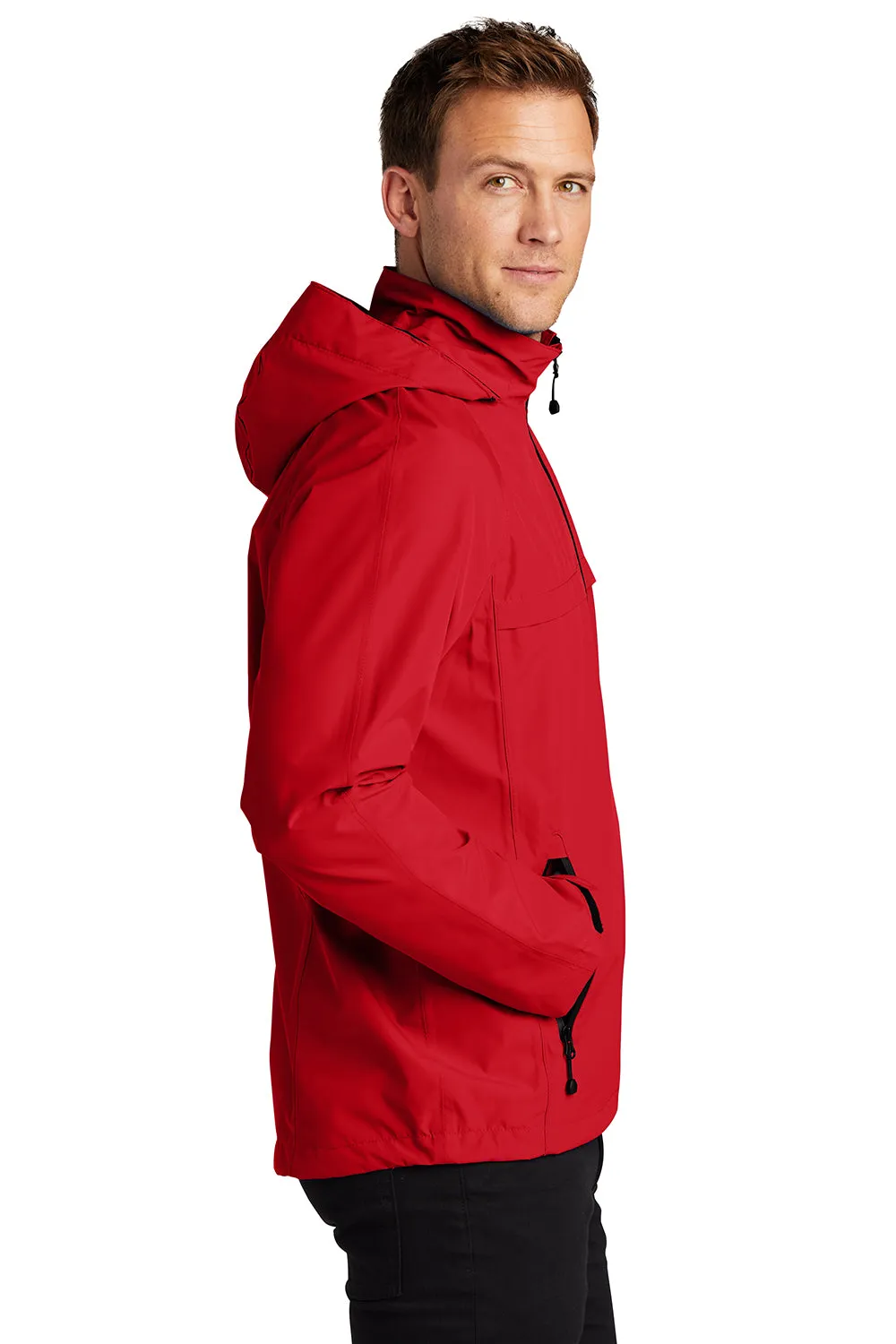 Port Authority Mens Torrent Waterproof Full Zip Hooded Jacket - Deep Red