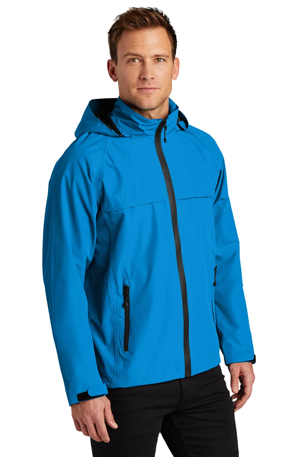 Port Authority Mens Torrent Waterproof Full Zip Hooded Jacket - Direct Blue