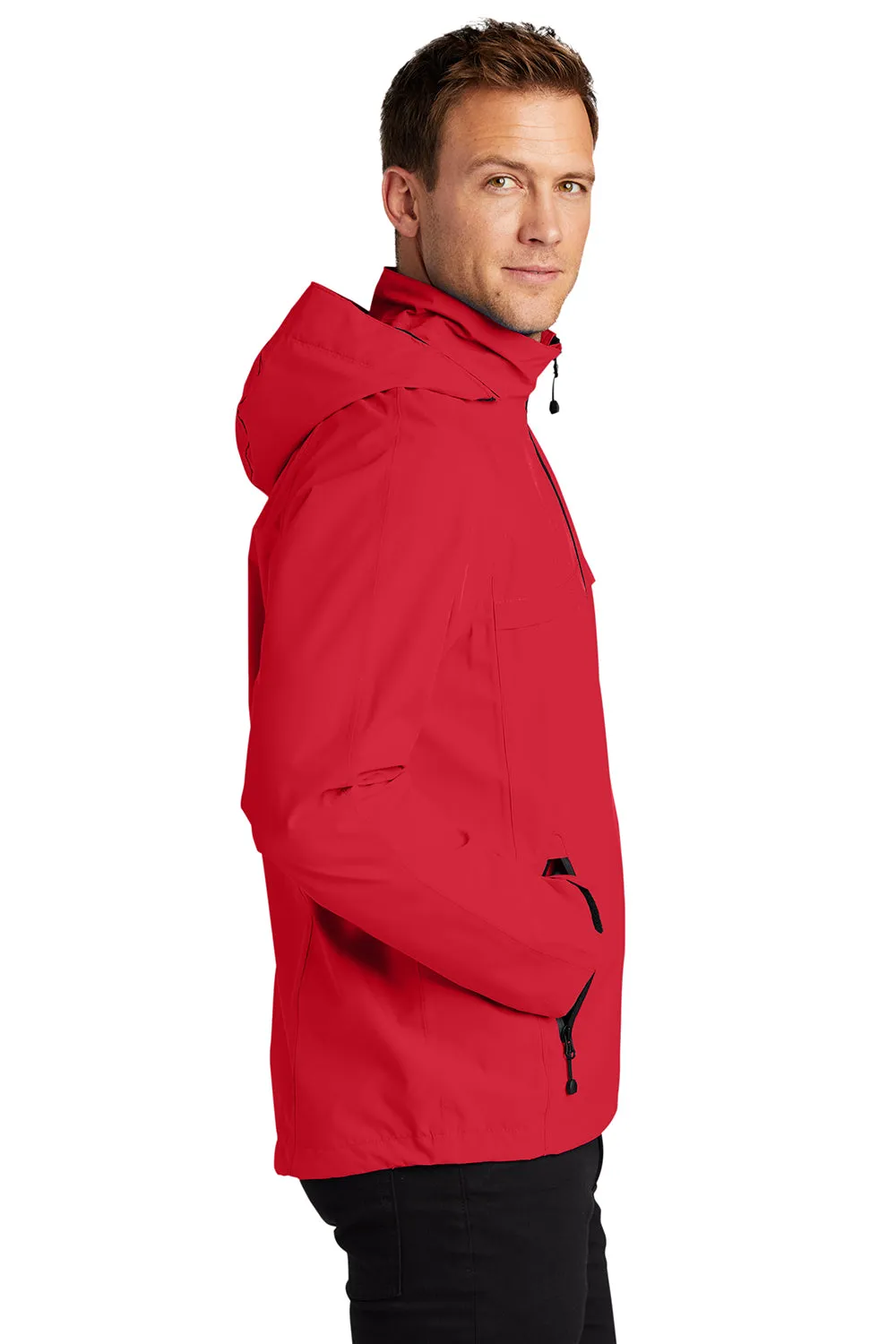 Port Authority Mens Torrent Waterproof Full Zip Hooded Jacket - Engine Red