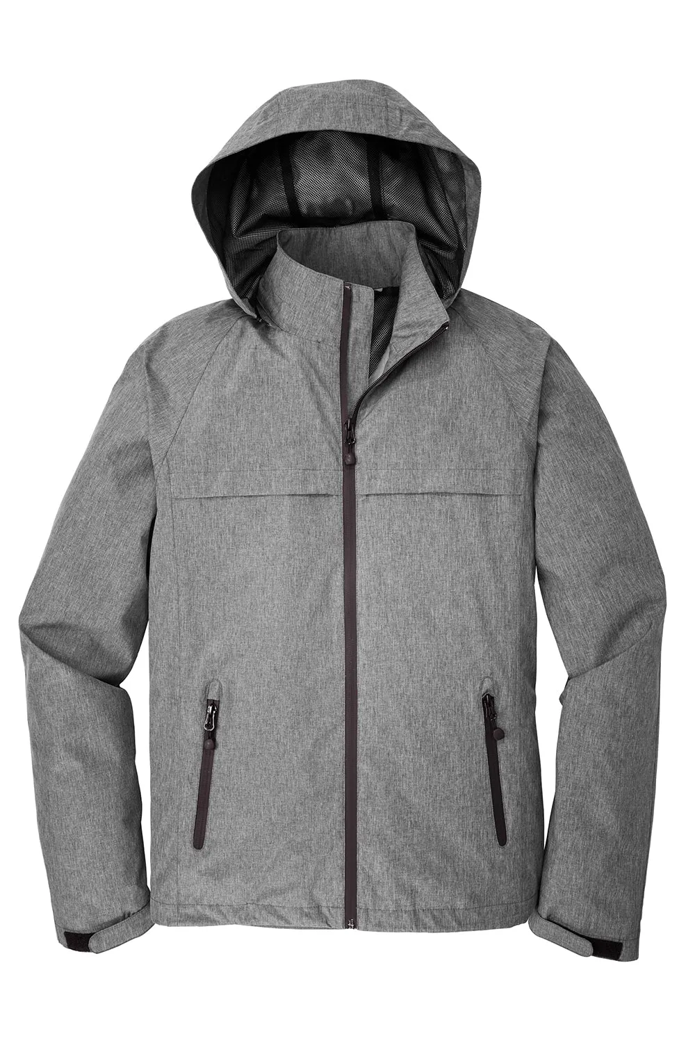 Port Authority Mens Torrent Waterproof Full Zip Hooded Jacket - Heather Dark Grey