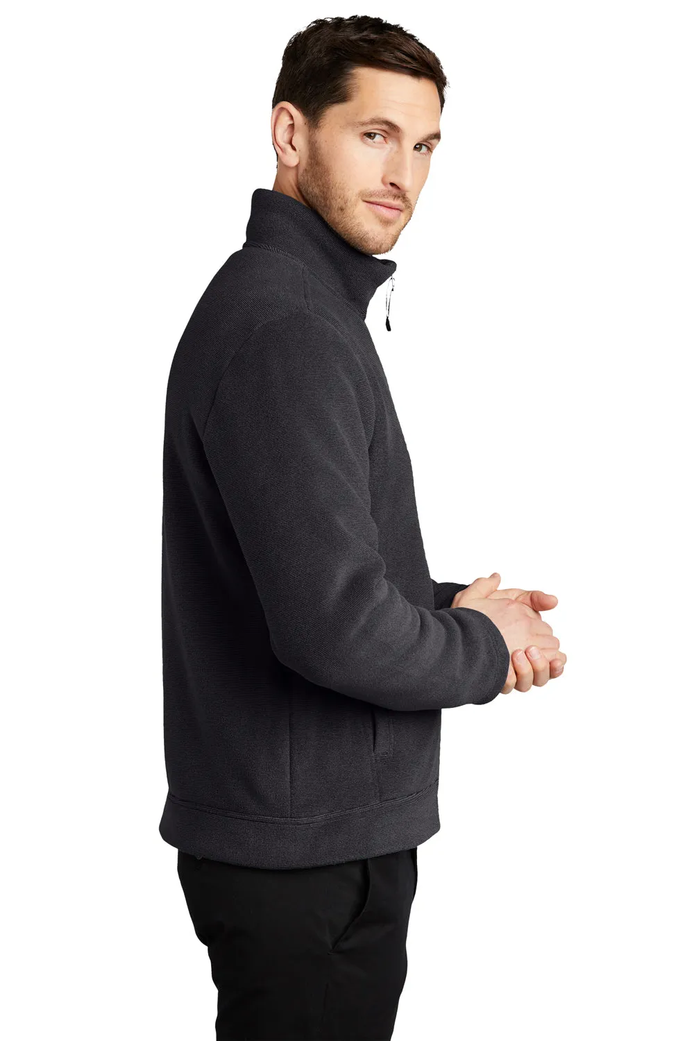 Port Authority Mens Ultra Warm Brushed Fleece Full Zip Jacket - Graphite Grey/Deep Black