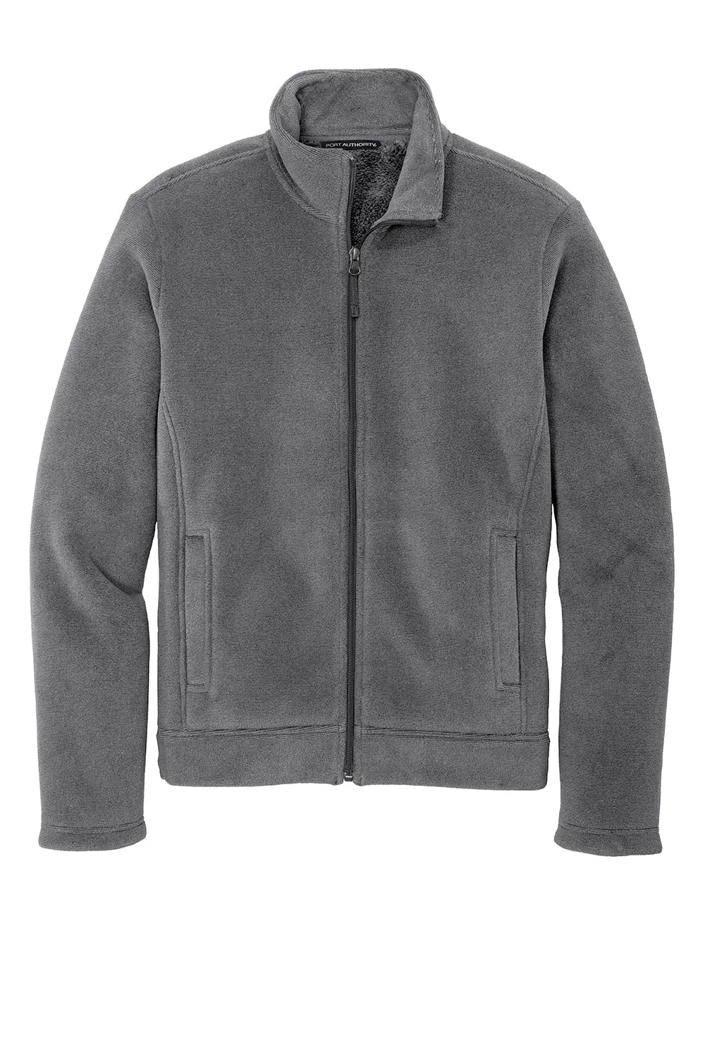 Port Authority Mens Ultra Warm Brushed Fleece Full Zip Jacket - Gusty Grey/Sterling Grey